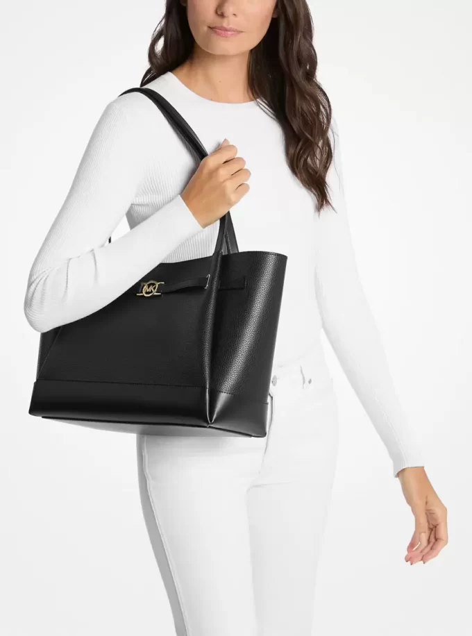 Bolso tote grande de piel granulada Reed