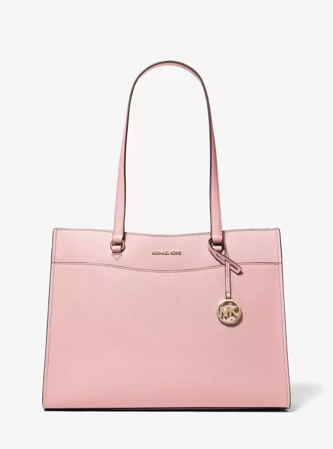 Bolso tote grande de piel saffiano con bolsillo para viajes Jet Set Bolso tote grande de piel saffiano con bolsillo para viajes Jet Set