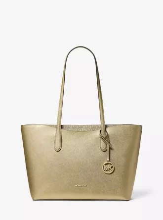 Bolso tote grande metálico con cremallera superior de Arden