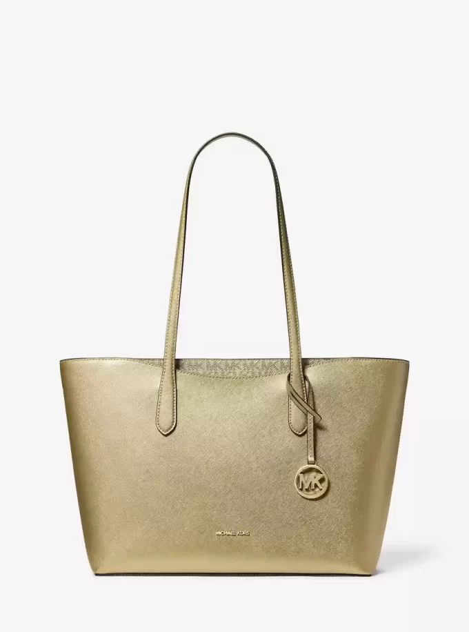 Bolso tote grande metálico con cremallera superior de Arden Bolso tote grande metálico con cremallera superior de Arden