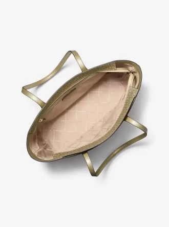 Bolso tote grande metálico con cremallera superior de Arden