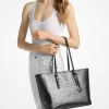 Bolso tote grande metálico con el logotipo de Quinn