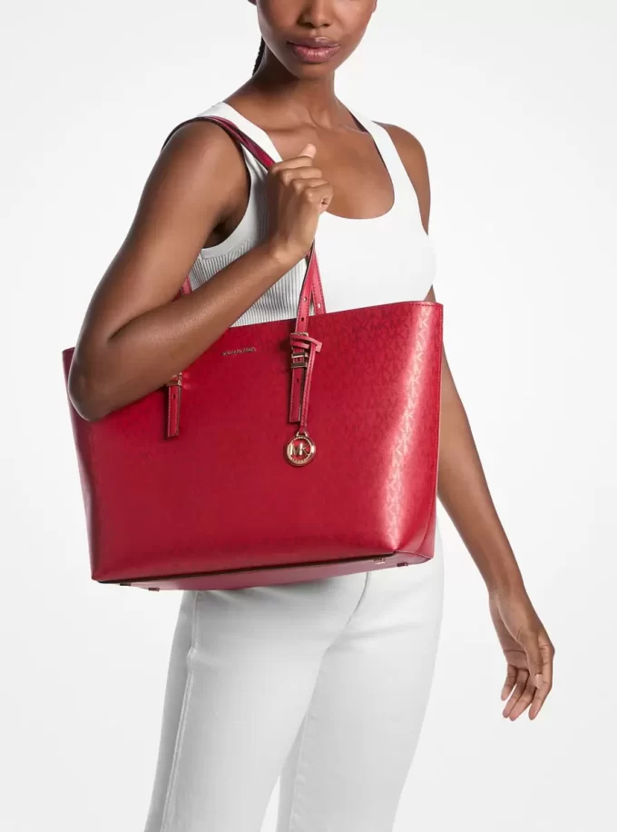 Bolso tote grande metálico con el logotipo de Quinn