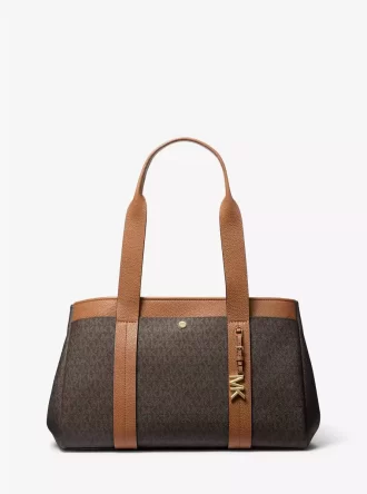 Bolso tote grande Romee de piel y logotipo de la firma