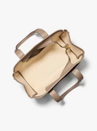 Bolso tote grande Romee de piel y logotipo de la firma