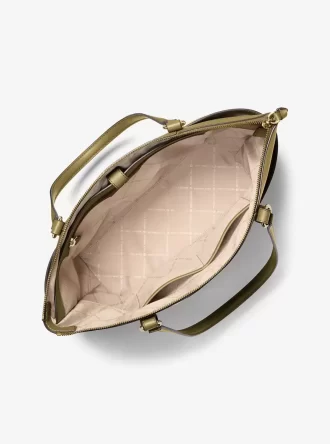 Bolso tote grande Sullivan de piel saffiano con cremallera superior