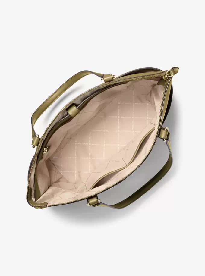 Bolso tote grande Sullivan de piel saffiano con cremallera superior