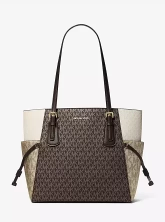 Bolso tote grande Voyager con logo distintivo metálico y bloques de color