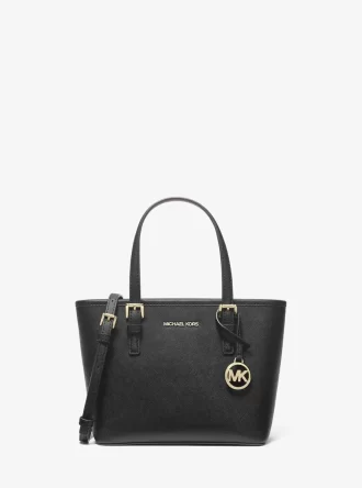 Bolso tote Jet Set Travel extrapequeño de piel saffiano con cremallera superior