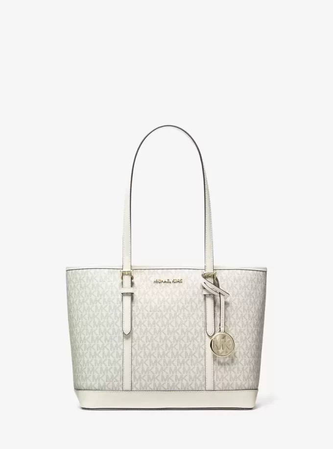 Bolso tote Jet Set Travel pequeño con cremallera superior y logotipo Bolso tote Jet Set Travel pequeño con cremallera superior y logotipo