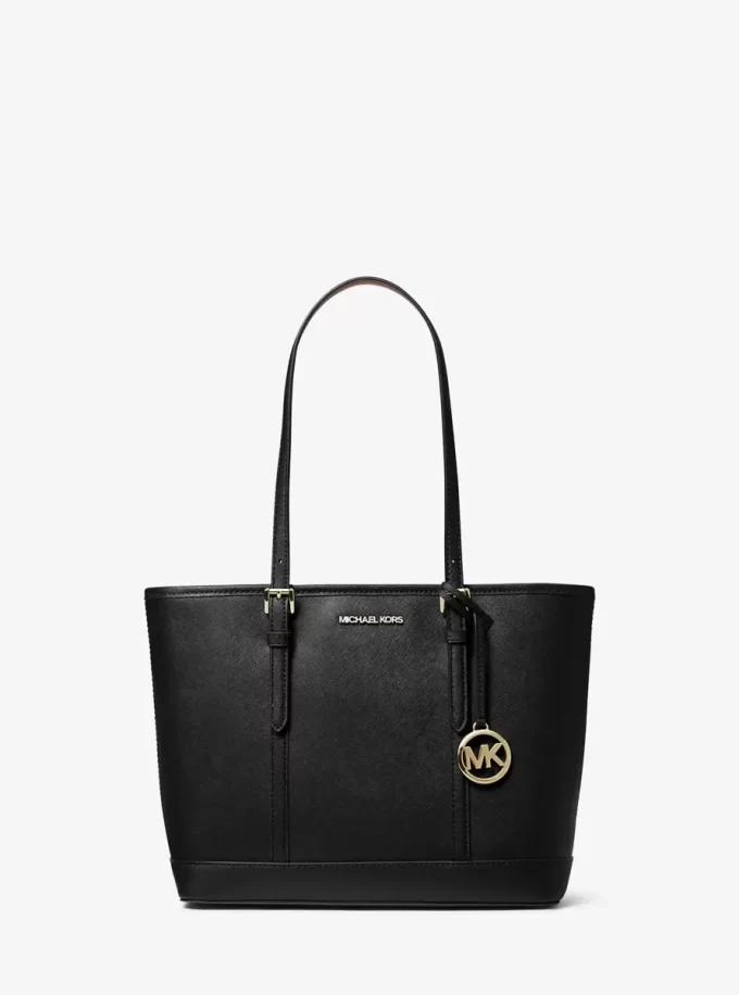 Bolso tote Jet Set Travel pequeño de piel saffiano con cremallera superior Bolso tote Jet Set Travel pequeño de piel saffiano con cremallera superior