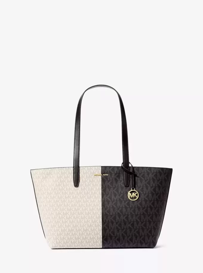 Bolso tote mediano con logotipo bicolor Jet Set Bolso tote mediano con logotipo bicolor Jet Set