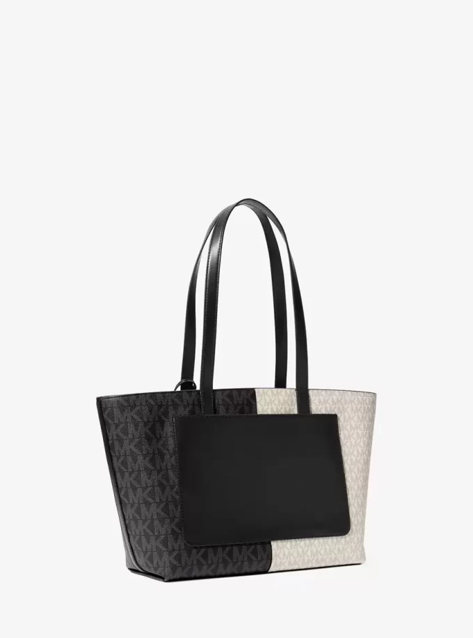 Bolso tote mediano con logotipo bicolor Jet Set Bolso tote mediano con logotipo bicolor Jet Set