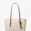 Bolso tote mediano de piel y logotipo de la firma Quinn