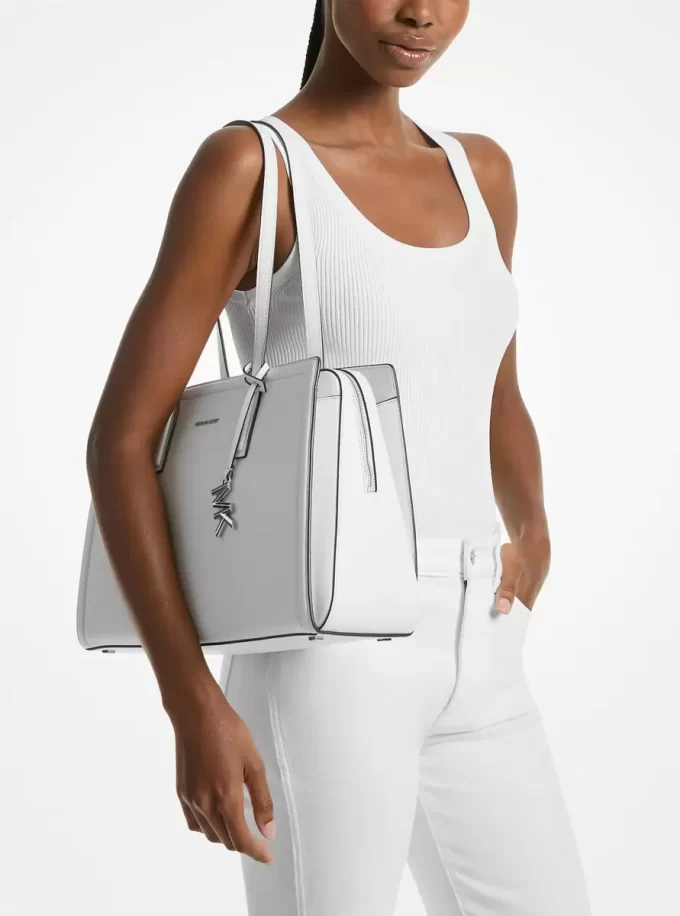 Bolso tote mediano Laila de piel granulada Bolso tote mediano Laila de piel granulada