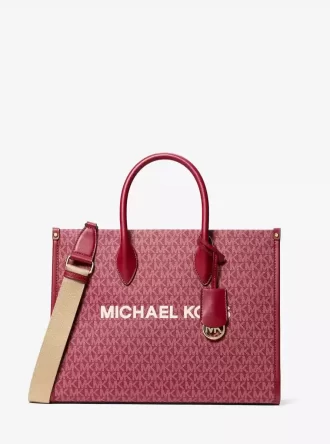Bolso tote mediano metálico Mirella con logotipo de la firma