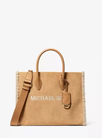 Bolso tote mediano Mirella de ante y borrego sintético