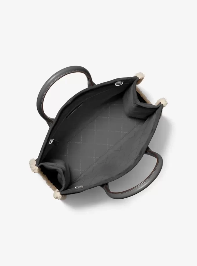 Bolso tote mediano Mirella de ante y borrego sintético Bolso tote mediano Mirella de ante y borrego sintético