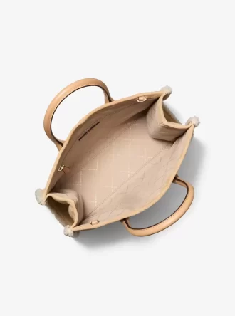 Bolso tote mediano Mirella de ante y borrego sintético