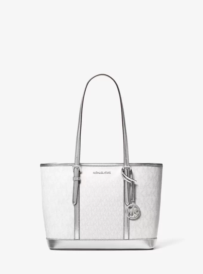 Bolso tote pequeño con cremallera superior y logo metálico de Jet Set Travel Bolso tote pequeño con cremallera superior y logo metálico de Jet Set Travel