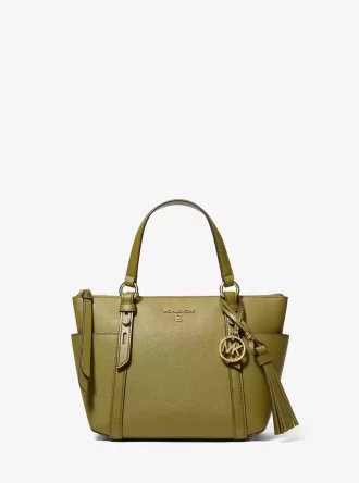 Bolso tote pequeño Sullivan de piel saffiano con cremallera superior