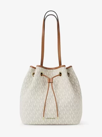 Bolso tote tipo cubo mediano con el logotipo de la firma Avery