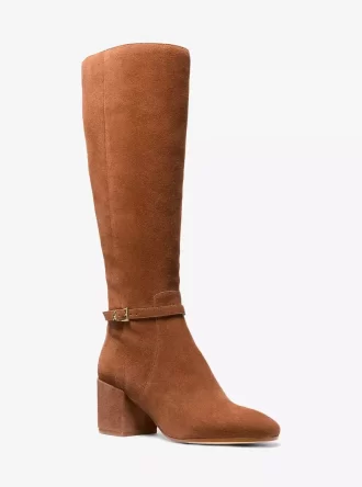 Bota de ante con tacón de bloque ancho Ella