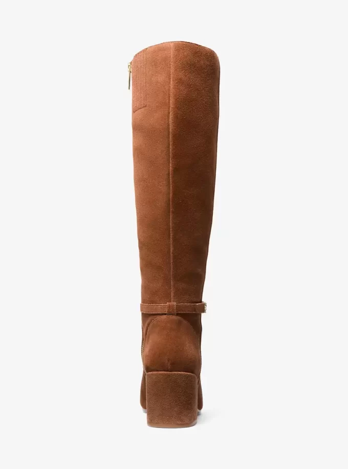 Bota de ante con tacón de bloque ancho Ella Bota de ante con tacón de bloque ancho Ella