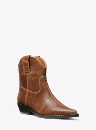 Bota de cuero desgastada Noemie