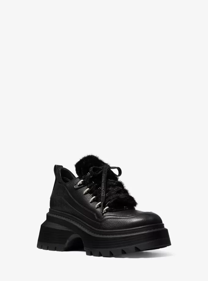 Bota de plataforma Shiloh de cuero y piel sintética