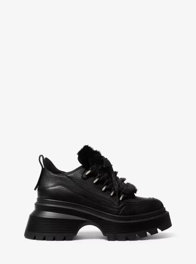 Bota de plataforma Shiloh de cuero y piel sintética