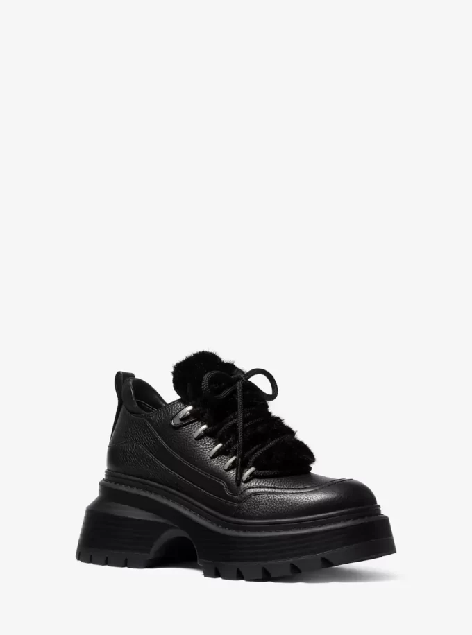 Bota de plataforma Shiloh de cuero y piel sintética