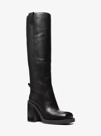 Bota de tacón cuadrado de cuero Houston