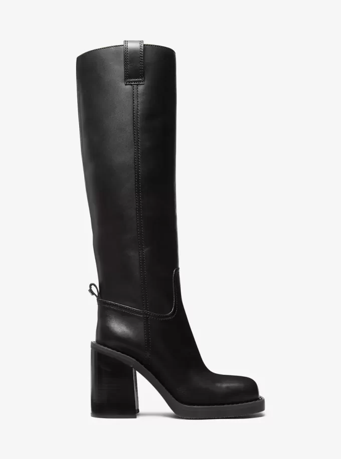 Bota de tacón cuadrado de cuero Houston