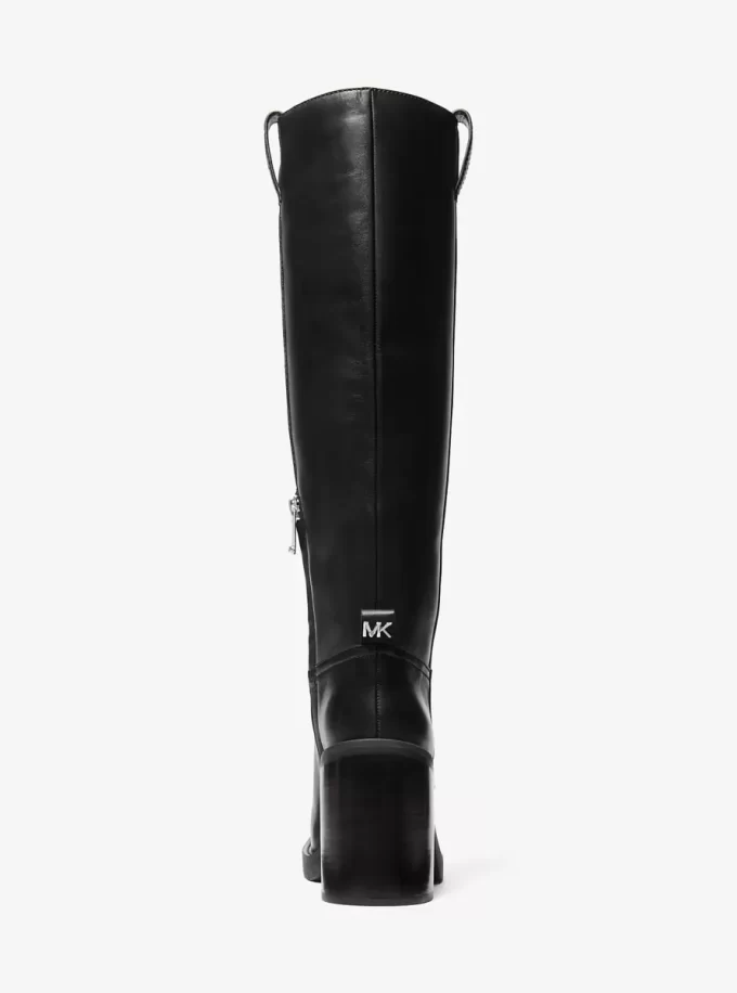 Bota de tacón cuadrado de cuero Houston