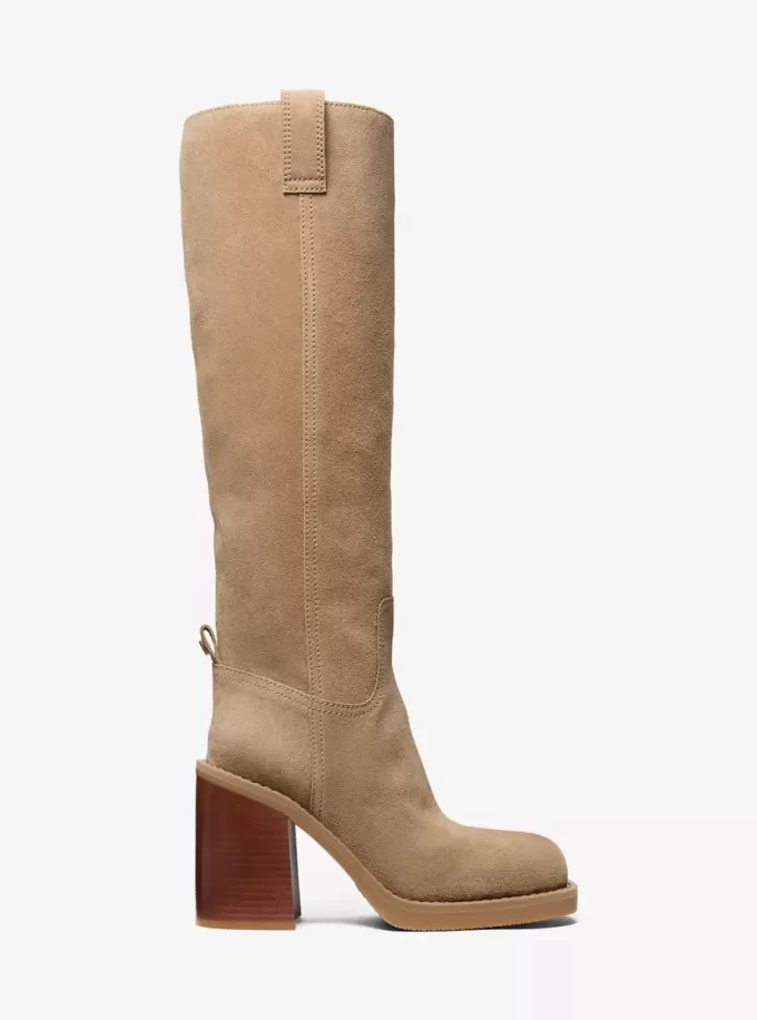 Bota de tacón de bloque de gamuza Houston