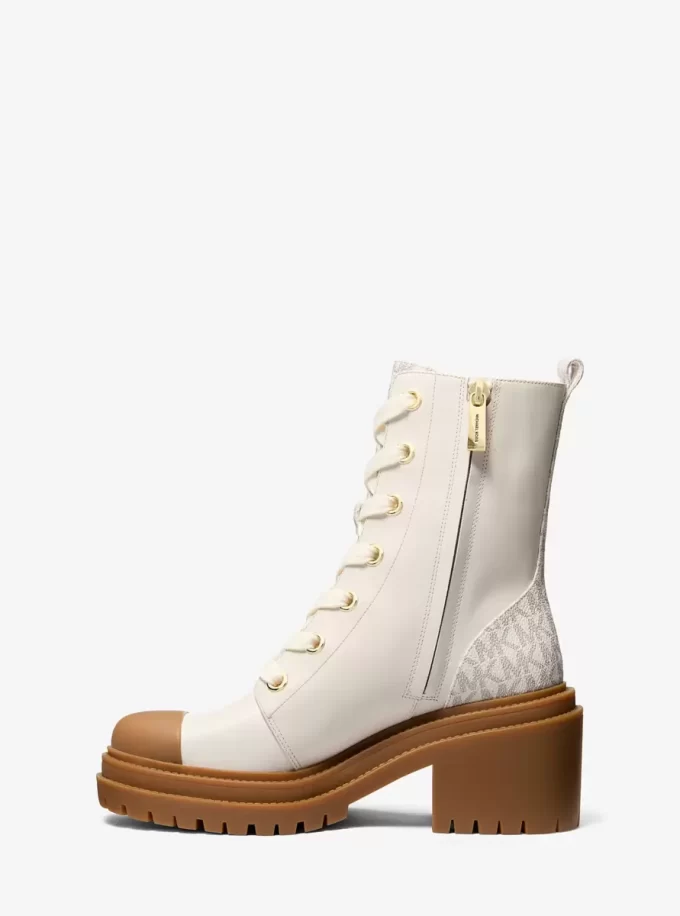 Bota Hanley de cuero y ribete con el logotipo de la firma Bota Hanley de cuero y ribete con el logotipo de la firma