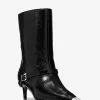Bota Kasia de piel con hebilla y relieve de serpiente Bota Kasia de piel con hebilla y relieve de serpiente