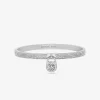 Brazalete con candado y logotipo pavé Brazalete con candado y logotipo pavé