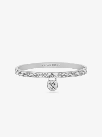 Brazalete con candado y logotipo pavé