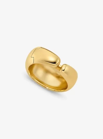 Brazalete grande tipo burbuja de latón chapado en metales preciosos Brazalete grande tipo burbuja de latón chapado en metales preciosos