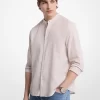 Camisa a rayas de mezcla de lino y algodón Camisa a rayas de mezcla de lino y algodón
