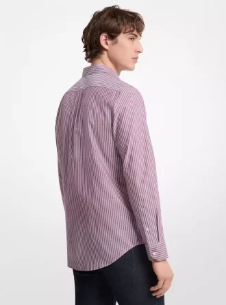 Camisa clásica de rayas de mezcla de algodón