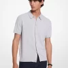 Camisa de algodón con pespunte