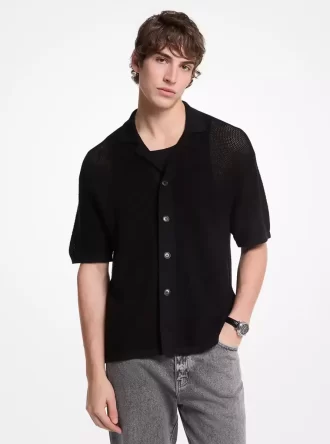 Camisa de algodón de punto abierto