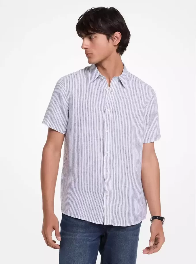 Camisa de lino a rayas Halo