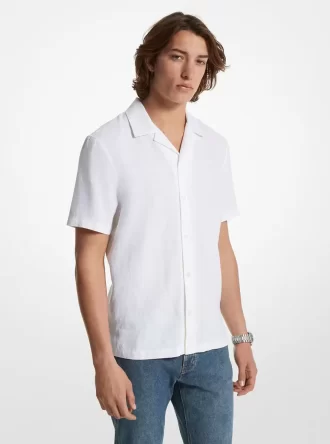 Camisa de lino de corte relajado para campamento
