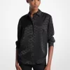 Camisa de satén con jacquard del logo