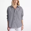 Camisa oversize de popelina de algodón a rayas