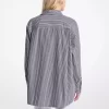 Camisa oversize de popelina de algodón a rayas
